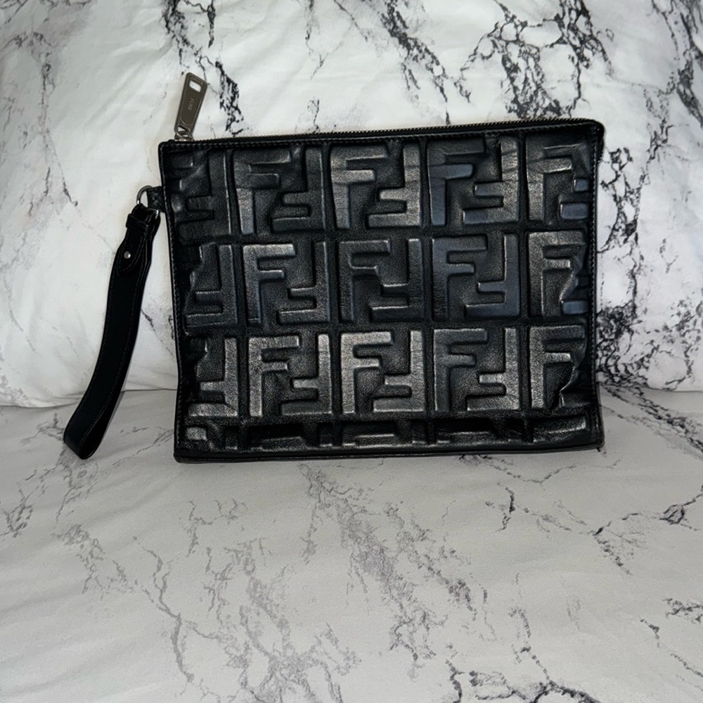 Fendi Leather Clutch Bag- GUC